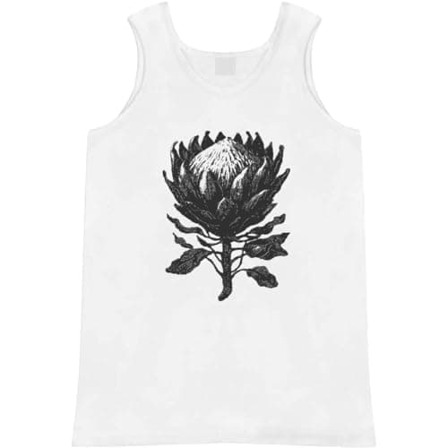 Image of Azeeda Large 'Botanical King Protea Flower' Adult Vest/Tank Top (AV00181349) White