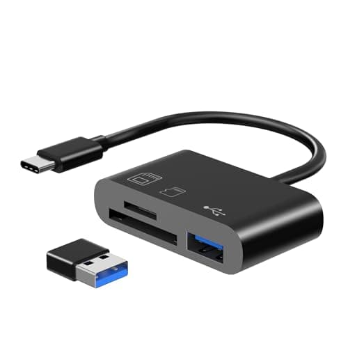 Image of USB C SD Card Reader, USB C to SD/Micro SD/USB 2.0 Adapter, TF Memory Card Reader Compatible with Type C Devices such as Samsung, MacBook, Laptop, Tablet, etc