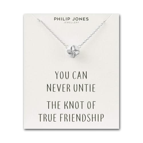 Image of Philip Jones Silver Plated Love Knot Necklace with Quote Card