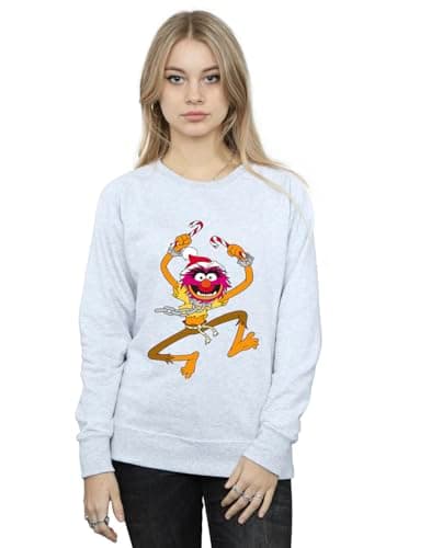 Image of Disney Women's The Muppets Animal Christmas Sweatshirt Sport Grey XXX-Large