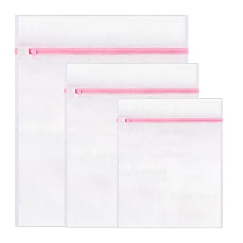 Image of 3 PCS Mesh Laundry Wash Bags, Mesh Laundry Bag For Delicates With Zipper, Washing Bag For Socks, Laundry Bag For Underwear, Tshirts, Swimsuit, Baby Clothes, Socks, Bra (60x50cm/50x40cm/40x30cm)