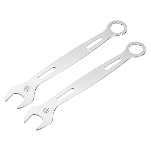 Image of sourcing map 2Pcs Combination Wrench 28mm Metric Super Thin 12-Point Box and Open End Chrome Vanadium Steel Double Ended Spanner Tool for Automotive Furniture Machinery DIY Repair, Silver