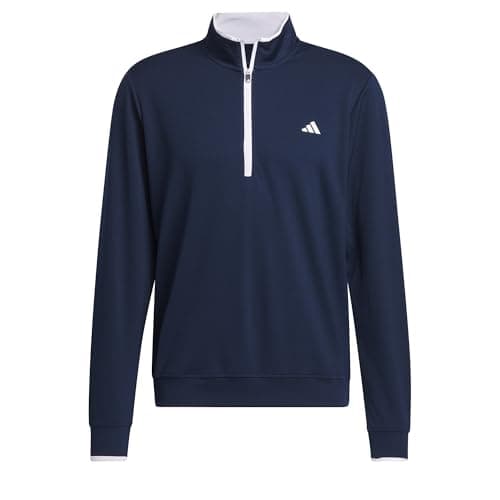 Image of adidas Men's Mens Upf Lightweight Quarter Zip Pullover Sweatshirt, collegiate navy, L