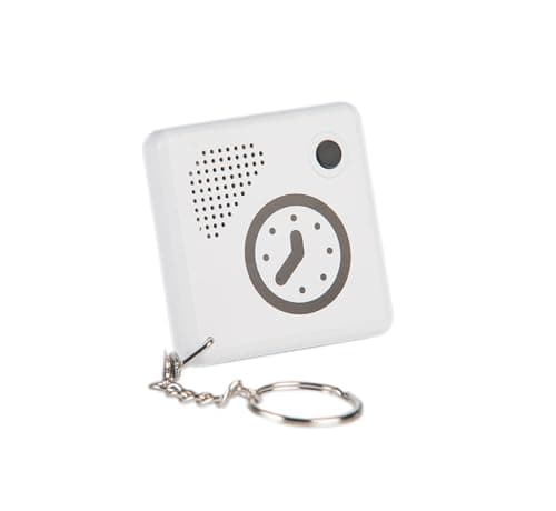Image of Ravencourt Living Talking Time Pal, Speaking Clock On A Keychain For The Visually Impaired, White With High Contrast Button, Small