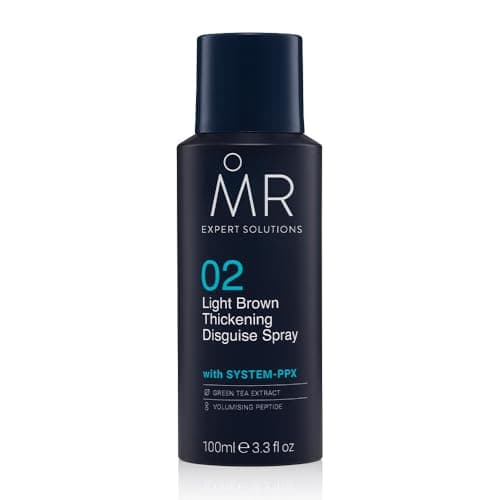 Image of MR Light Brown Thickening Disguise Spray for Men, Conceals Bald Patches and Thinning Hair + Protect Appearance of Thicker Hair with System PPX & Green Tea Extract, 100ml