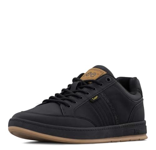 Image of Lee Men's Lafayette Trainers, Black Mono Gum, 7 UK