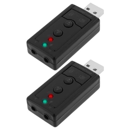 Image of VGOL 2pcs USB 2.0 Virtual 7.1 Channel Stereo Audio Adapter External Sound Card with 3.5mm Audio and Microphone Port Suitable for Desktop Laptops with USB Port