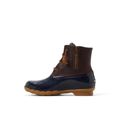 Image of Sperry Women's Saltwater Duck Boot Ankle, Navy/Tan, 5.5 UK