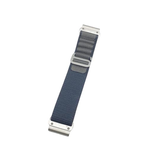 Image of EKINGEEK Nylon QuickFit Watch Strap for Garmin fenix 7S/6S/5S, epix Pro Gen 2 42mm, fenix 8 43mm, Descent Mk3/Mk3i 43mm, Approach S70– Soft, Breathable Replacement Strap Dark Blue Grey (Silver,20mm)