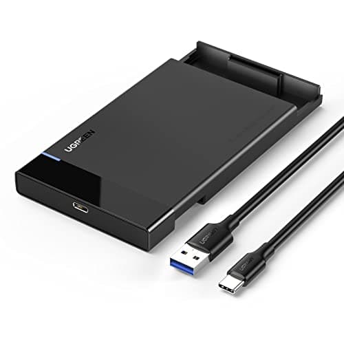 Image of UGREEN 2.5 Inch Hard Drive Enclosure, USB C SSD Caddy Tool Free SATA 6Gbps Type C Hard Disk Case UASP External HDD Enclosure Compatible with 2.5 SATA SSD HDD Kingston Crucial WD Blue EVO 870 PS4 Xbox