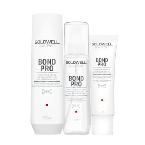 Image of Goldwell Dualsenses Bond Pro, Fortifying Shampoo 250 ml, Repair & Structure Spray 150 ml and Day & Night Bond Booster 75ml, for Weak and Fragile Hair