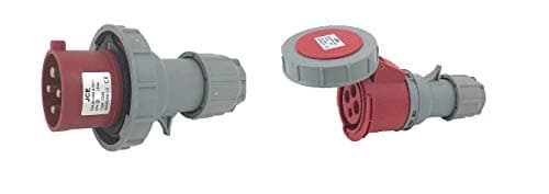 Image of JCE 32 Amp 4 Pin Red Trailing Plug & Socket 415V IP67 Waterproof. Industrial, 3 phase