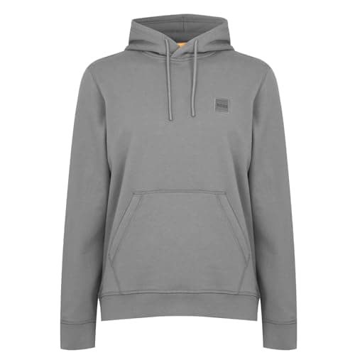 Image of Boss Mens Logo Patch Hoodie Charcoal M