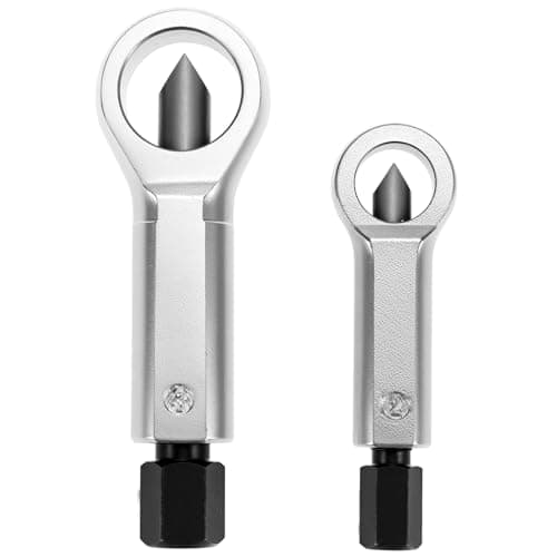 Image of QWORK® 2-Piece Nut Splitter Set, 12-16/16-22 mm - Forged High Carbon Steel with Chrome Vanadium Tips