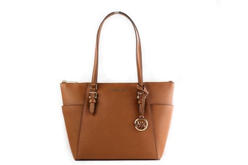 Image of Michael Kors Charlotte Signature Large Top Zip Tote, brown