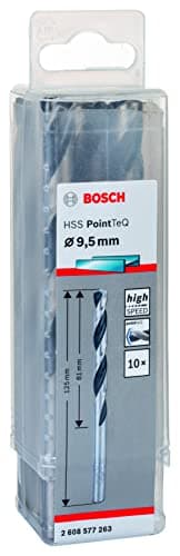 Image of Bosch Professional 10-piece PointTeQ HSS Twist Drill Bit (for Metal, 9.5 x 81 x 125 mm, Drill Driver Accessories)