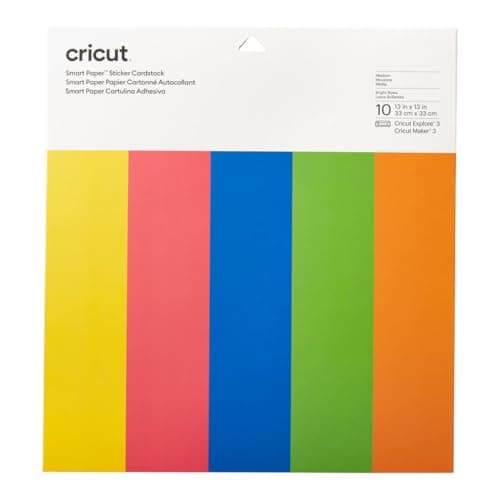 Image of Cricut Smart Paper Sticker Cardstock | 10 Sheets | 33cm x 33cm | Bright Bows