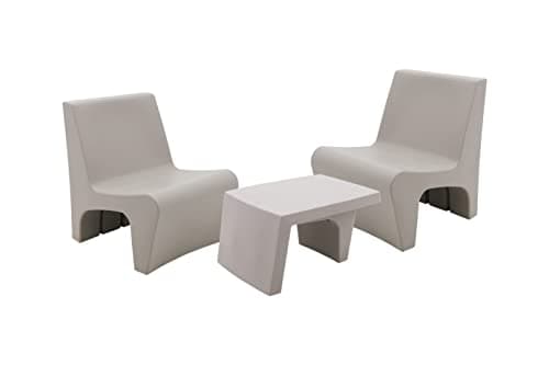 Image of Tramontina Berta Lounge Set, Coffee Table and 2 x Chairs, 3-Pcs Indoor Outdoor Patio Garden Furniture Set, Polyethylene, Easy to Clean, Casa Delta Collection