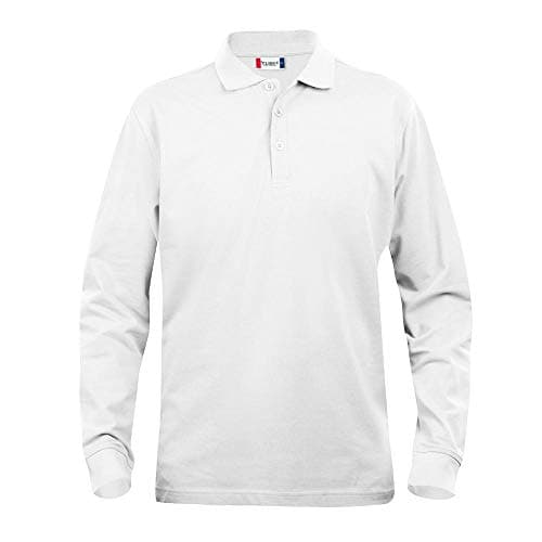 Image of Clique Men's Classic Long Sleeve Polo Shirt, White, X-Small