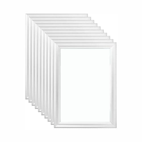 Image of My Shopfittings The 10 Pack A4 Clip Frame Snap Poster Display Frames – Wall Mount Front-Opening Picture Holder, 25 mm Anodised Aluminium, Silver