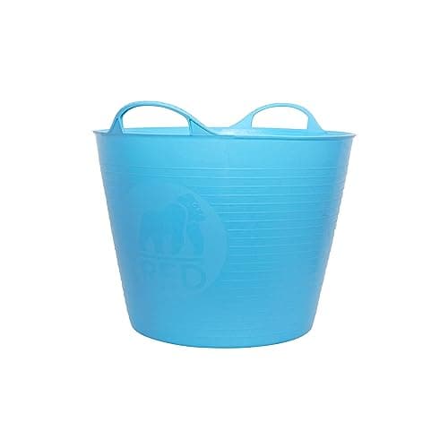 Image of Red Gorilla 26L Medium Flexible 2-Handled Recycled Tub in Sky Blue Weather Resistant Suitable for Animal Horse or Pet Food Storage and Preparation DIY Builders Gardening BPA Free
