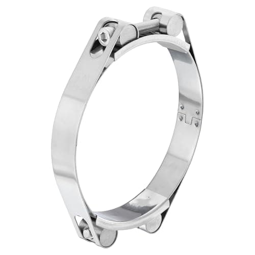 Image of sourcing map T-Bolt Hose Clamp, 304 Stainless Steel Intake Soft Hose, Clamp Range 115-125mm for 4.92" Hose ID, T-Clamps for Automotive, Intercooler, Radiator, Silver