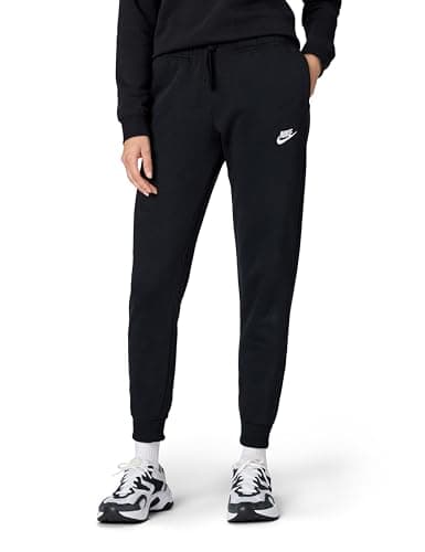 Image of NIKE DQ5191-010 W NSW Club FLC MR Pant STD Pants Women's Black/White Size XL-T