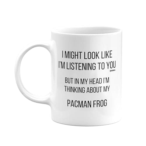 Image of MIPOMALL Mug for Pacman Frog Mum or Dad, Funny, Joke or Silly, Birthday Gifts for Men or Women, Presents for Christmas, Secret Santa, I'm Thinking of mm-CA_228_80