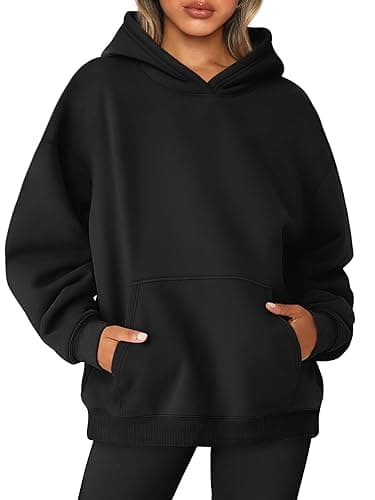 Image of Jhsnjnr Oversized Hoodie Women Oversized Hooded Sweatshirts Plain Hoodies Pullover Long Sleeve Hoody Jumpers Black