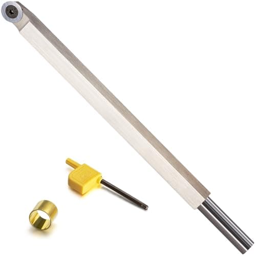 Image of Carbide Tipped Woodturning Tool R16 Carbide Wood Lathe Tool Finisher Made of Stainless Steel with 16 mm Round Carbide Cutter and T20 Star Tip Wrench