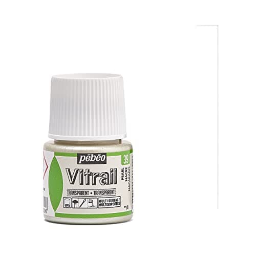 Image of Pebeo Vitrail Stained Glass Effect Glass Paint 45-Milliliter Bottle, Pearl,Pearl, 050-039