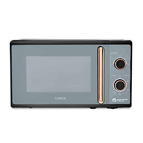 Image of Tower Cavaletto Manual Microwave with 5 Power Levels & 35 Minute Timer, 800W, 20L, Black & Rose Gold, T24038RG
