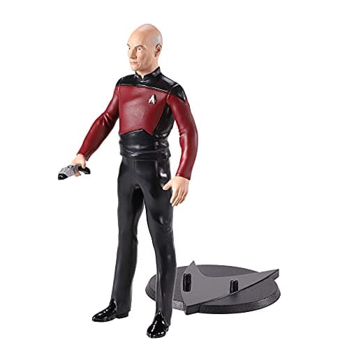 Image of The Noble Collection Star Trek Bendyfigs Picard - 7.5in (19cm) Noble Toys Bendable Figure Posable Collectible Doll Figures With Stand, Multicolor, NN1505
