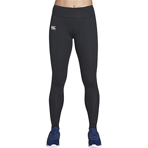 Image of Canterbury Women's Vapodri Full Length Tights | High Waisted Leggings | Moisture Wicking | Internal Pocket Full Length Leggings, Jet Black, 6