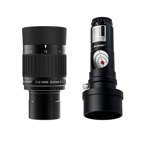 Image of Svbony SV135 Telescope Eyepiece, Zoom Eyepiece 1.25'' 7-21mm, Element 4 Group FMC Lens, 57°-40° FOV, Buddle with Collimator 1.25”, 7 Bright Levels Adjustment, for Visual Observation