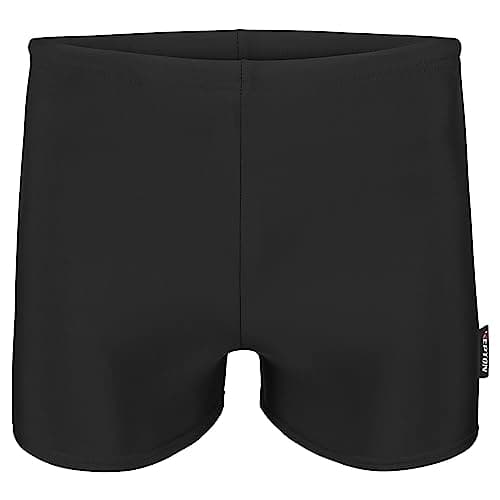 Image of Repton Boy's Swim Shorts Kids Swimming Boxer Trunks Swimwear with Drawstrings 3 to 14 Years (as8, Age, 11_Years, 12_Years, Regular, Standard, Black)