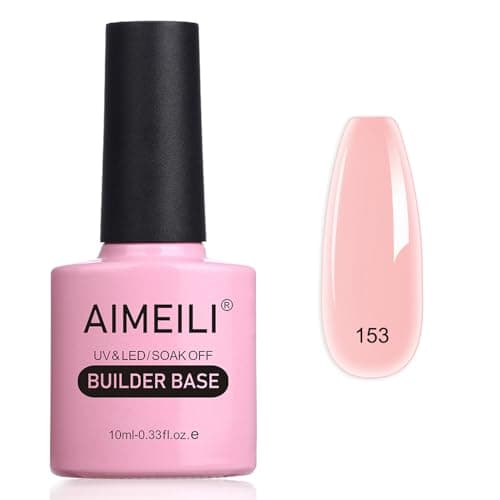 Image of AIMEILI 5 in 1 Builder Base Gel, Clear Sheer Color UV LED Gel Nail Polish for Strengthening, Repair, Extension, Long Lasting & Easy to Apply - 10ml, 41g