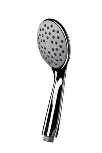 Image of Croydex Nero 1 Function Chrome Shower Head - Chrome Plated ABS Single Function Shower Handset with Rub Clean Nozzles, Universal ½” B.S.P. Connection, Eco Water Saving, Suitable for Low Pressure