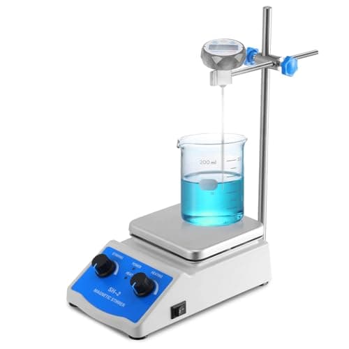 Image of Magnetic Stirrer, Hotplate 100~2000rpm Rotational Speed, 180W Heating Power 1L Magnetic Mixer, Dual Control, Stepless Speed Regulation, with Stirring Bar & Support Stand(12 * 12cm)