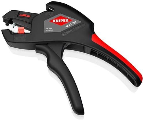 Image of KNIPEX Automatic Insulation Stripper, 0.2-6 mm², with Fine Adjustment, Adjustable Length Stop, Wire Stripper, Wire Stripping Tool, 12 62 180