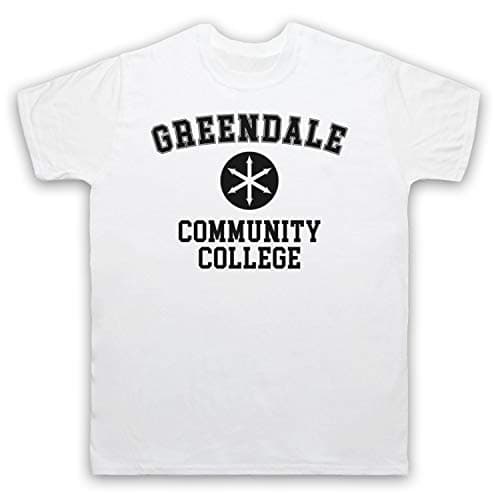 Image of My Icon Art & Clothing Community Greendale Community College Mens T-Shirt, White, 2XL
