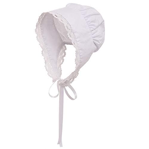Image of GRACEART Victorian Mob Cap Medieval Maid Bonnet Hat Women Costume Accessory for Fancy Dress (99.99% Cotton)