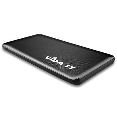 Image of Vida IT V506 Slim Power Bank for Heated Vest Jacket Gilet Scarf 2.1A 5V USB Battery Pack Fast Charge Portable Travel Charger for Mobile Phone Tablet PC Flight Watch USB-C with 3-Ports Output (Black)