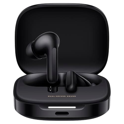 Image of Xiaomi Redmi Buds 6,Wireless Bluetooth Headphone in-Ear, Dual Drivers,Immersive Sound,49dB Active Noise Cancelling, Up to 10h+42h Battery Life, IP54,Night Black