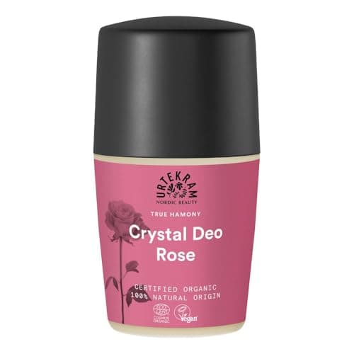 Image of Urtekram Cream Crystal Deo Rose – 50 ml – Natural Deodorant with Mineral Salt, Fresh Rose Scent, Alcohol-Free, Certified Natural Cosmetics, Vegan & Aluminium-Free