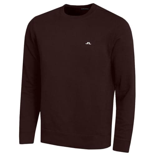 Image of J.Lindeberg Mens M Crew Neck Long Sleeve Sweater - Bitter Chocolate - L