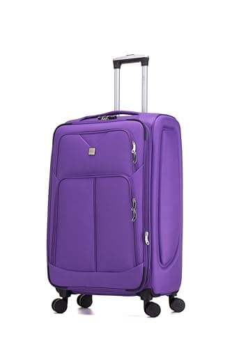Image of ATX Luggage Large Suitcase Expandable Soft Shell Durable Lightweight Hold Check in Trolley Case with 4 Dual Spinner Wheels and Built-in 3 Digit Combination Lock (Purple, 109Liters)
