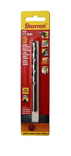 Image of Starrett Split Point Drill Bits - HSS High Speed Steel 7x109mm KBAR070 Twist Drill Bit - For Steel Cast Iron Wood Soft Materials Iron