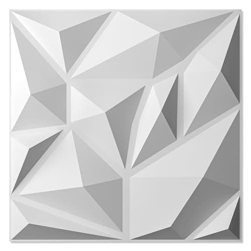 Image of Art3d 20 Pack Decorative 3D Wall Panels, 19 Sq.Feet PVC Interior Wall Decor for Office, Bedroom, Kitchen, 11.8"x11.8", White