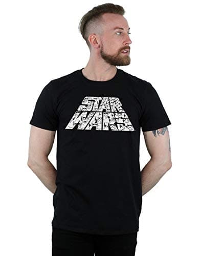 Image of Star Wars The Rise of Skywalker Trooper Filled Logo Men's T-Shirt Black XXXX-Large